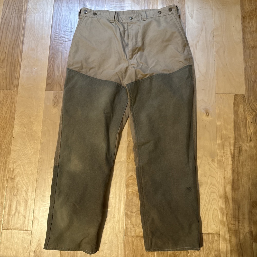 Vintage Filson 575 Shelter Brush Pants Mens 36 Hunting USA Made Tan Green